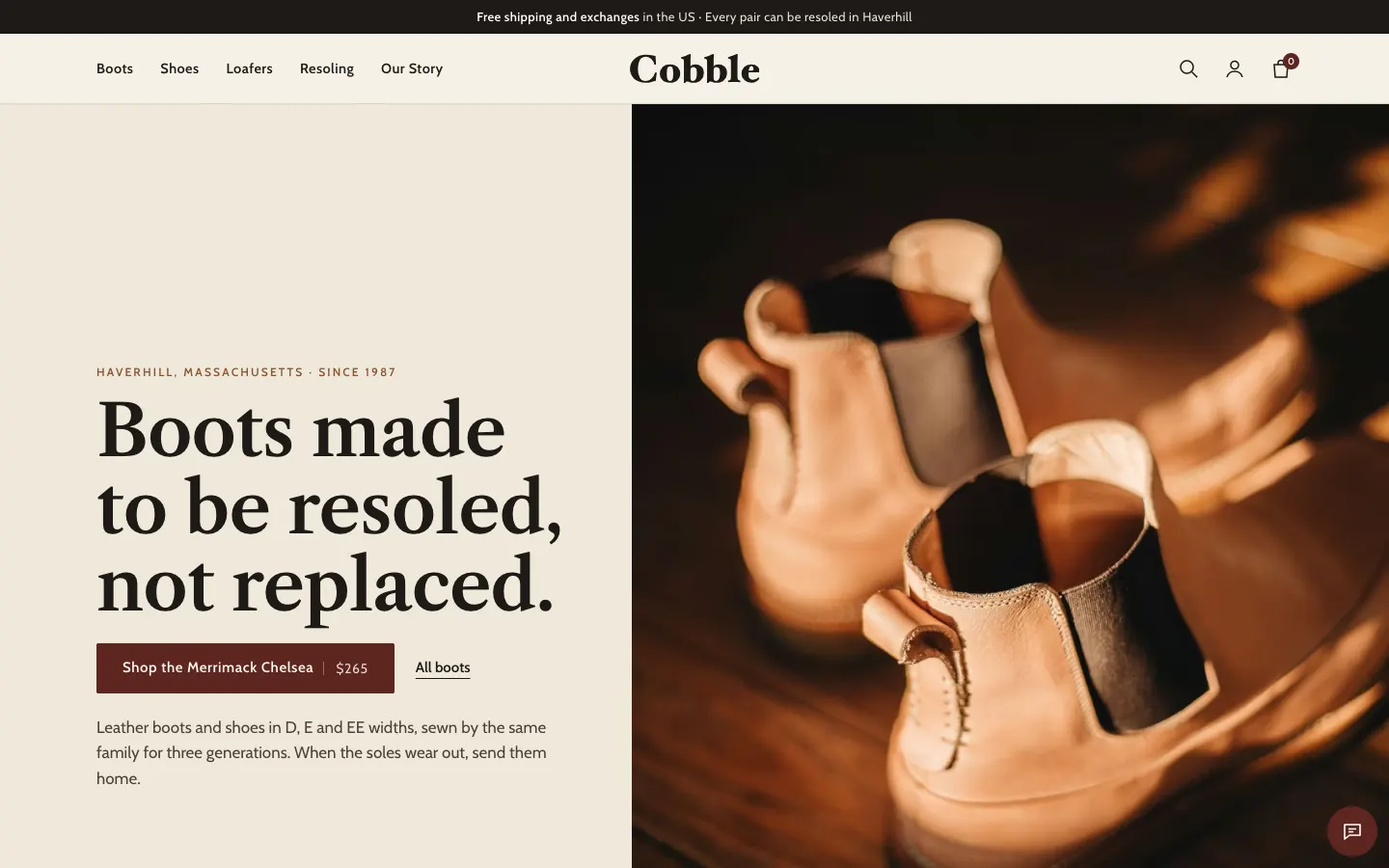 Cobble rebuilt home page
