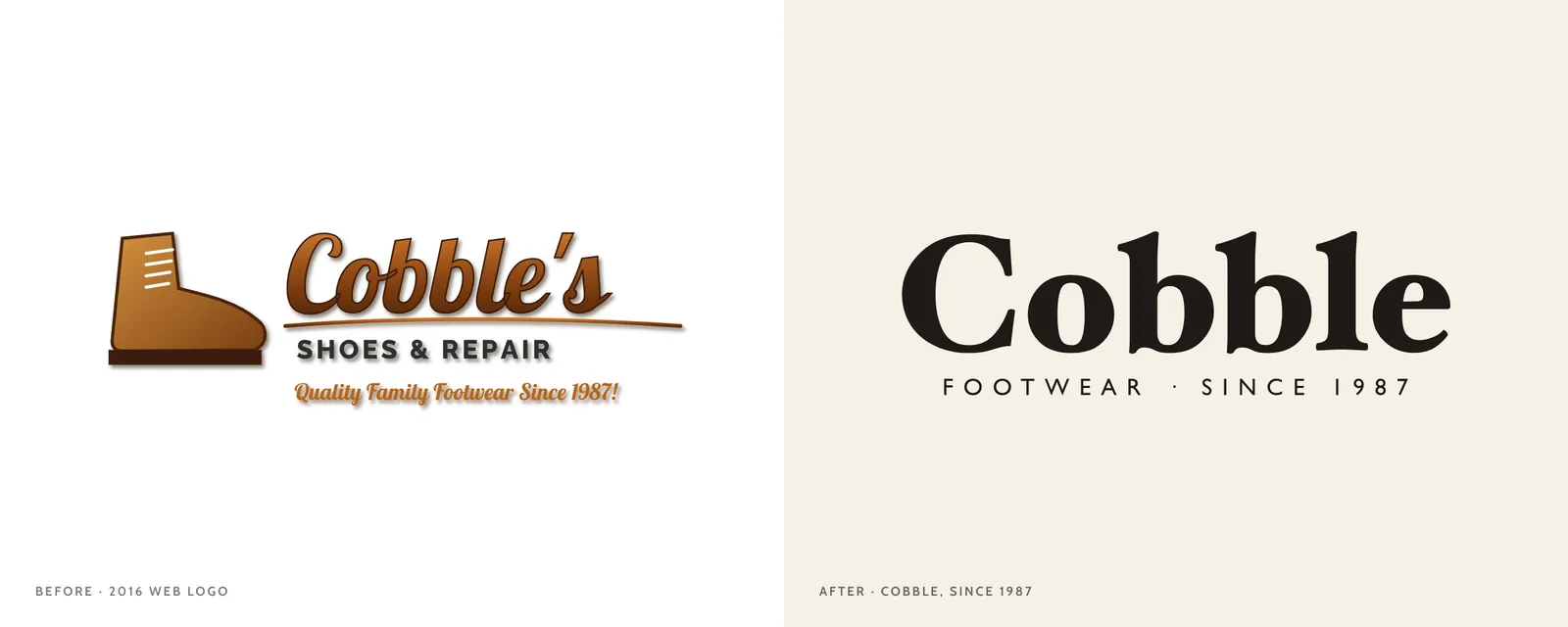 Old Cobble’s logo next to the new Cobble wordmark