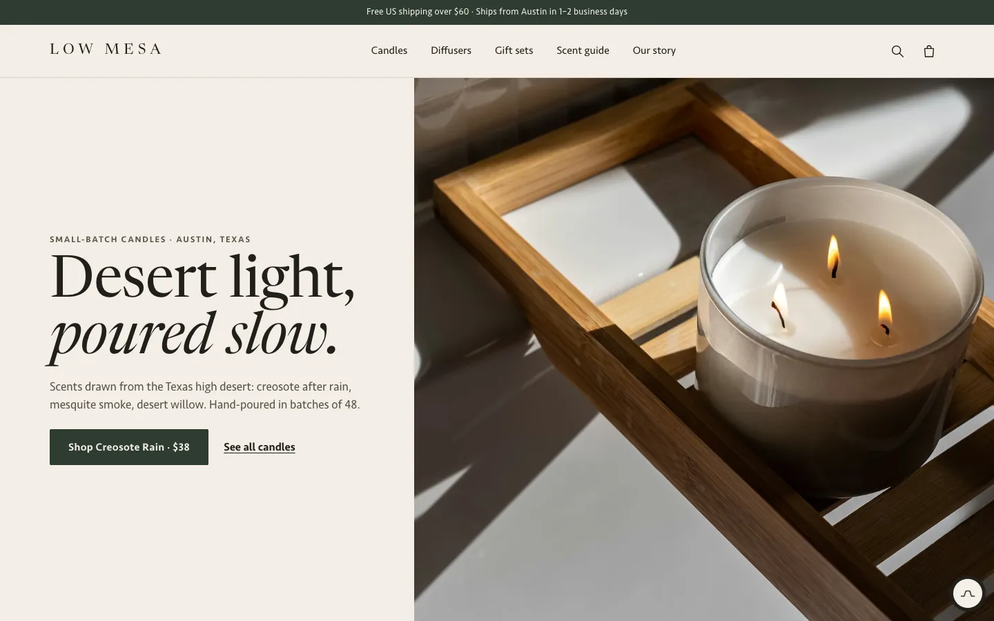 Low Mesa redesigned home page