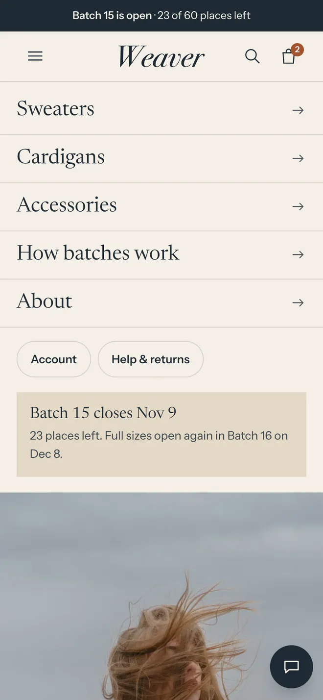 After: mobile menu