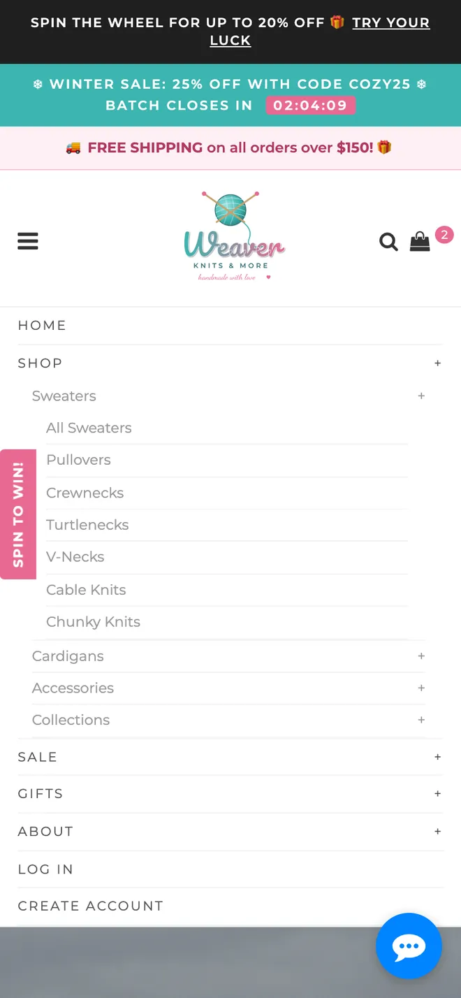 Before: mobile menu