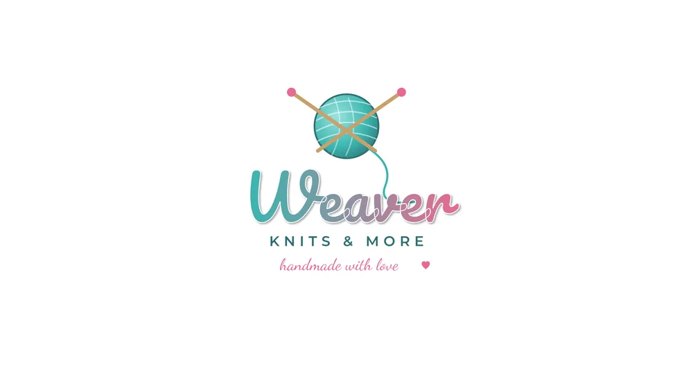Old Weaver logo: gradient script, a ball of yarn and knitting needles